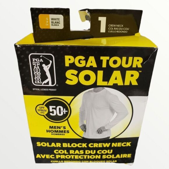 PGA TOUR Men's UPF 50 Solar Block Long Sleeve Golf Crew Shirt Small NEW in Box. - Picture 6 of 7